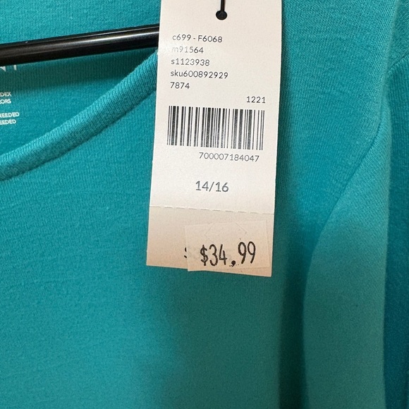 NWT Lane Bryant Vibrant Teal Top Size 14/16 - Picture 3 of 3